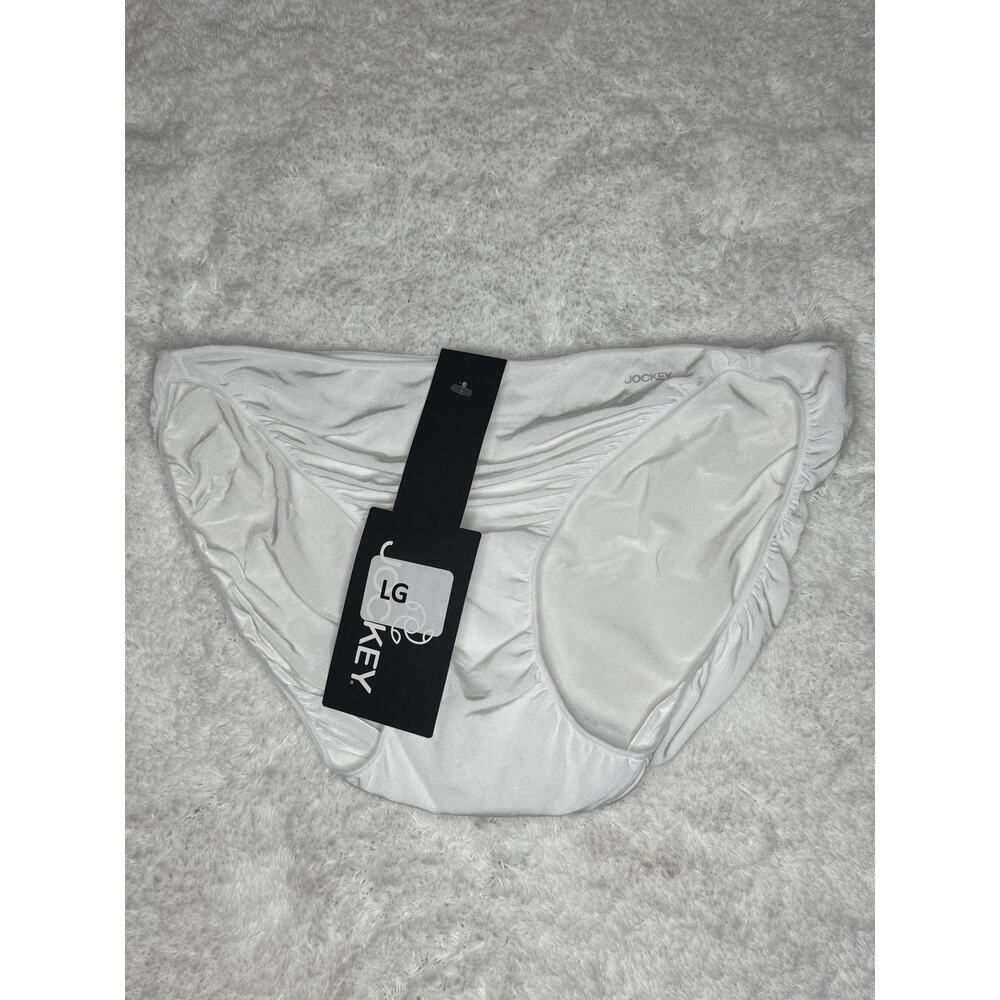 NWT Jockey Seamfree Bikini Panty White Silky Stretch Size Large